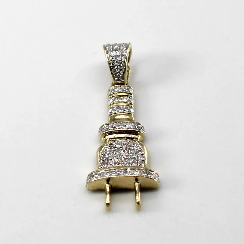 handmade braided hemp bracelet Cluster Diamond Plug Design Pendant | 0.21ctw |