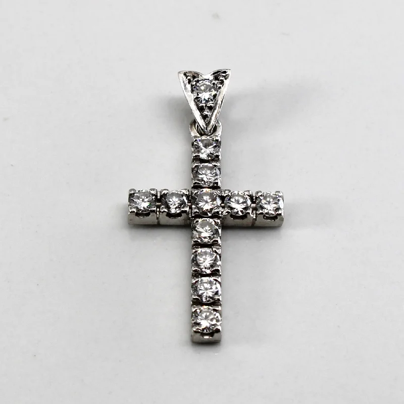 handmade wooden bead necklace Cross Diamond Pendant | 0.89ctw |