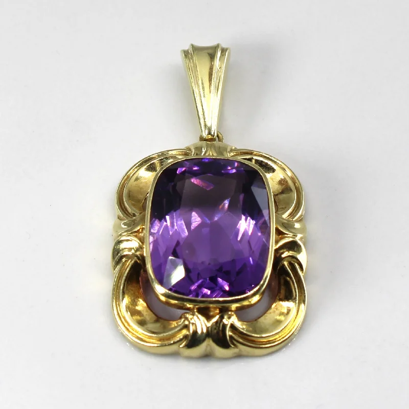 cubic zirconia tennis necklace Cushion Amethyst Pendant | 12.00ct |