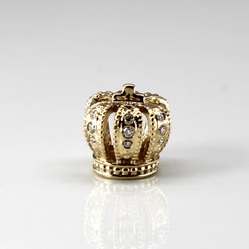 modern hexagon stud earrings Diamond Crown Charm | 0.12ctw |