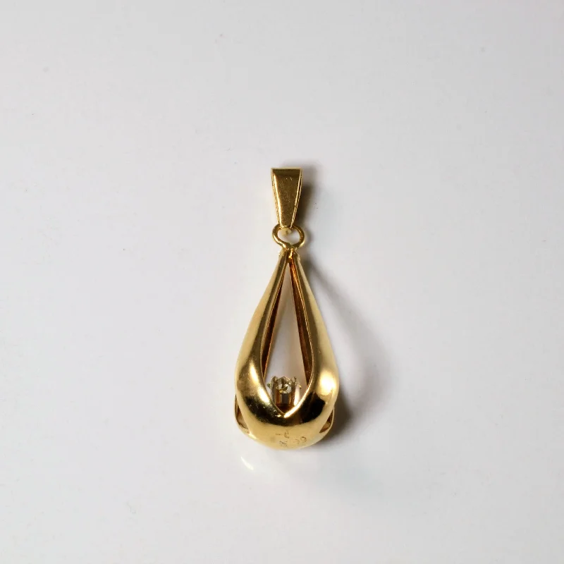 Caged Diamond Drop Pendant | 0.15ct |