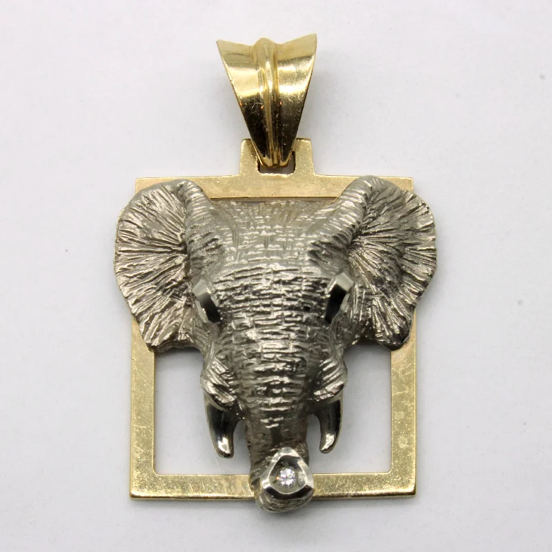 Framed Diamond Elephant Pendant | 0.02ctw |