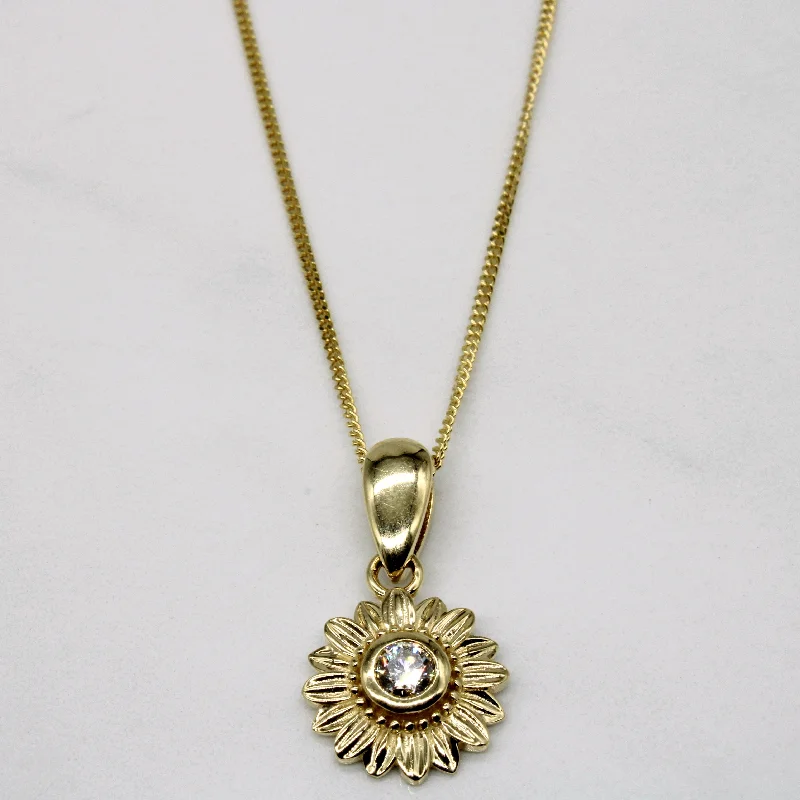 boho gemstone anklet Diamond Flower Pendant & Necklace | 0.26ct | 16" |