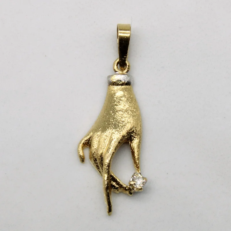 Diamond Hand Pendant | 0.02ct |