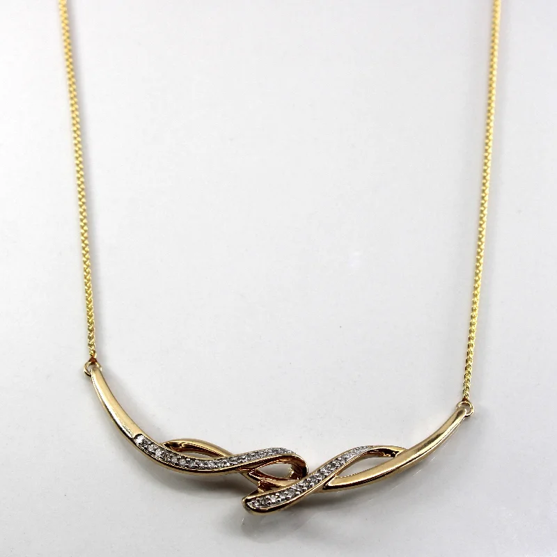 pearl and gold chain earrings Diamond Interlocking Gold Necklace | 0.28ctw | 18"|