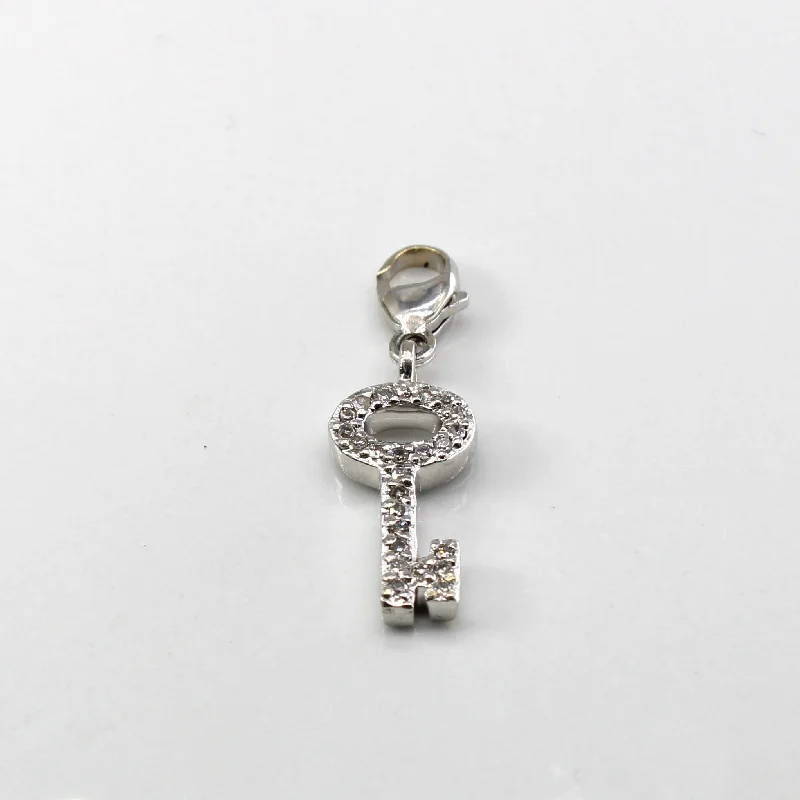 personalized hand-stamped bar ring Diamond Key Pendant | 0.11ctw |