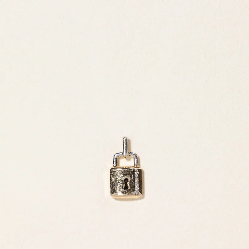 handcrafted gemstone pendant Diamond Lock Pendant | 0.03ctw |