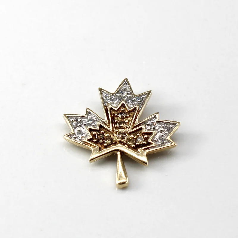 celestial moon and star bracelet Diamond Maple Leaf Design Gold Pendant | 0.18ctw |