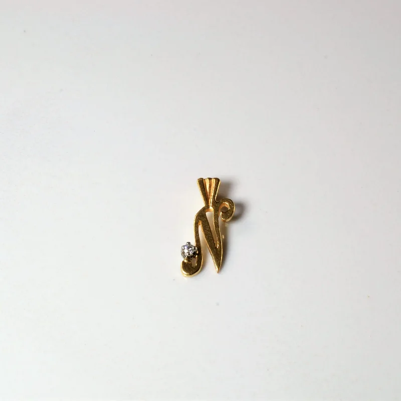 Diamond Letter 'N' Pendant | 0.01ct |