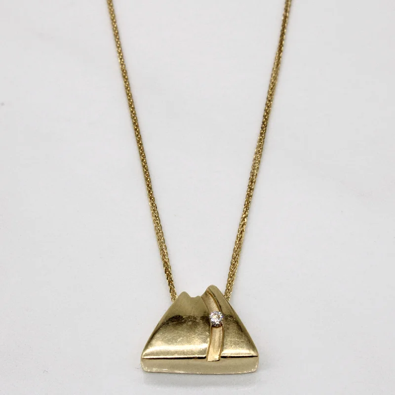silver feather charm necklace Diamond Pendant & Necklace | 0.03ct | 19" |