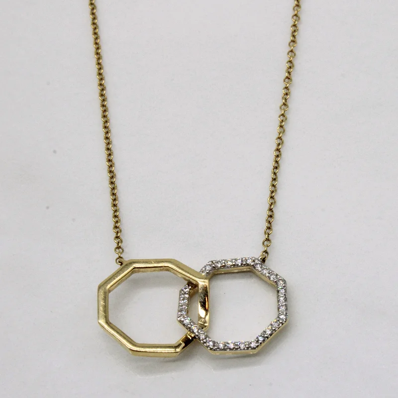 Hexagon Infinity Diamond Pendant & Necklace | 0.15ctw | 18" |