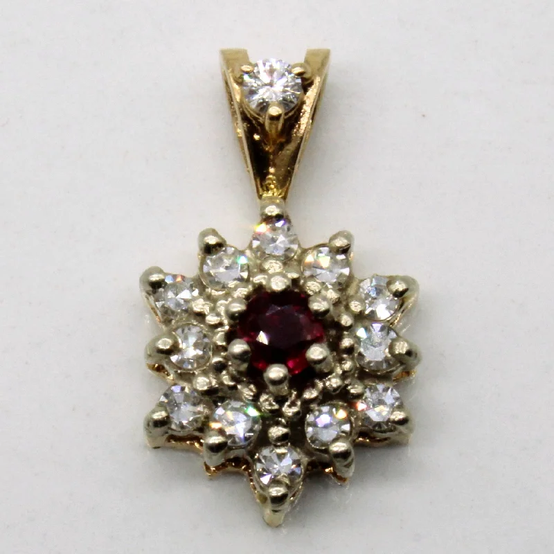 Diamond & Ruby Pendant | 0.15ctw, 0.10ct |