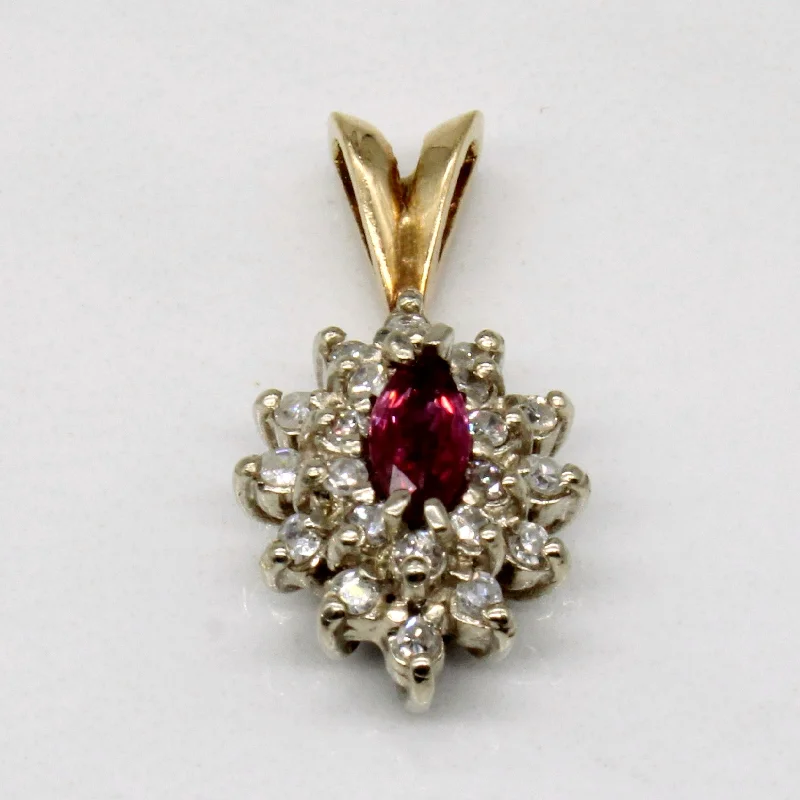 personalized gold bar necklace Diamond & Ruby Pendant | 0.22ctw, 0.17ct |