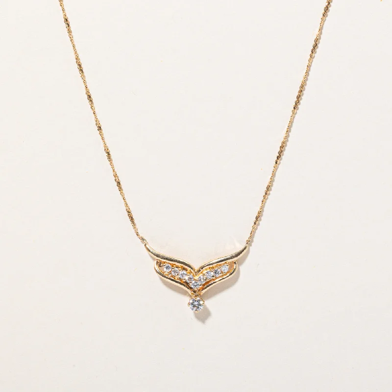 elegant drop earrings wedding Diamond Scoop Pendant Necklace | 0.32ctw | 16" |