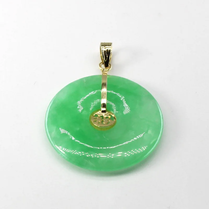hexagon-shaped engagement ring unique Disc Jadeite Pendant | 14.00ct |