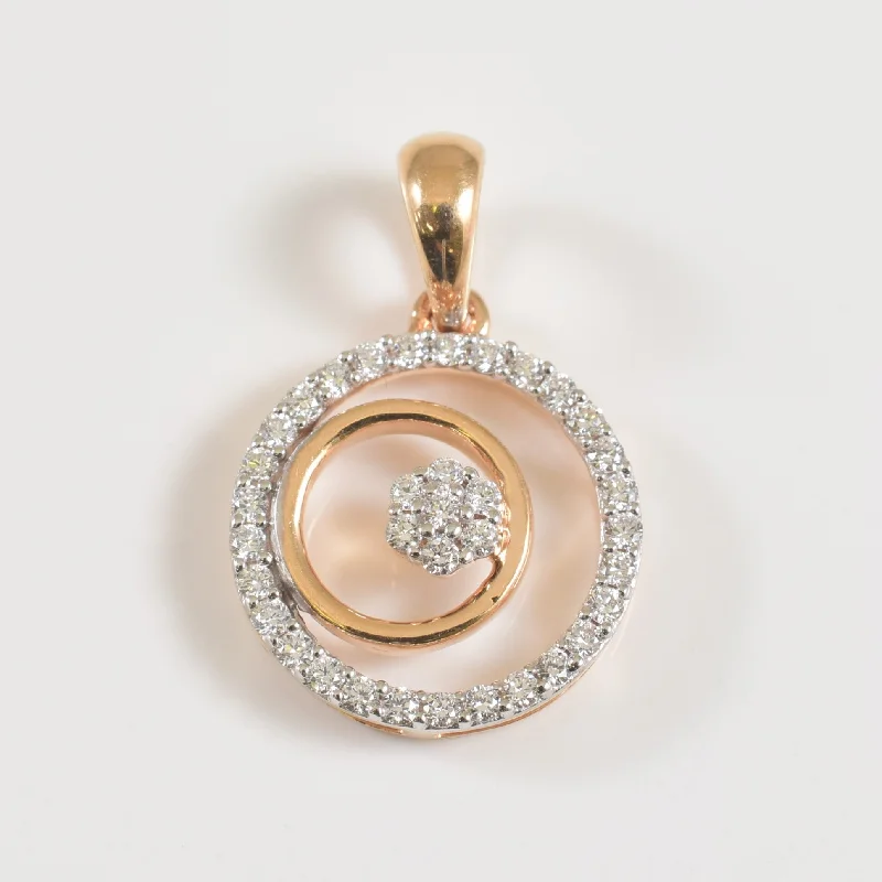 Dual Circle Diamond Pendant | 0.18ctw |