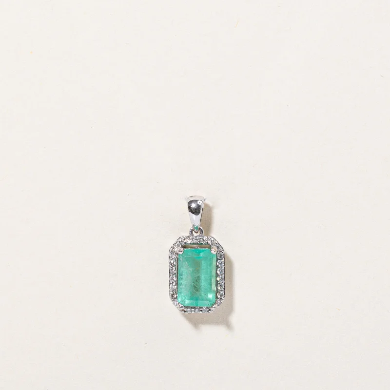 moonstone engagement ring boho Emerald & Diamond Pendant | 1.92ct, 0.18ctw |