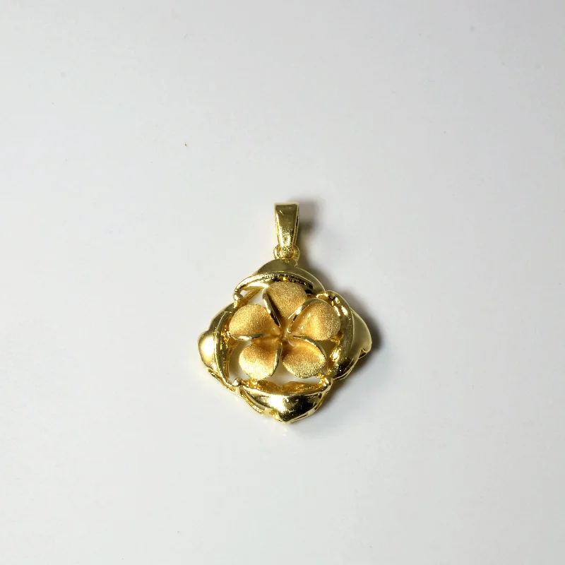 Yellow Gold Plumeria Pendant |