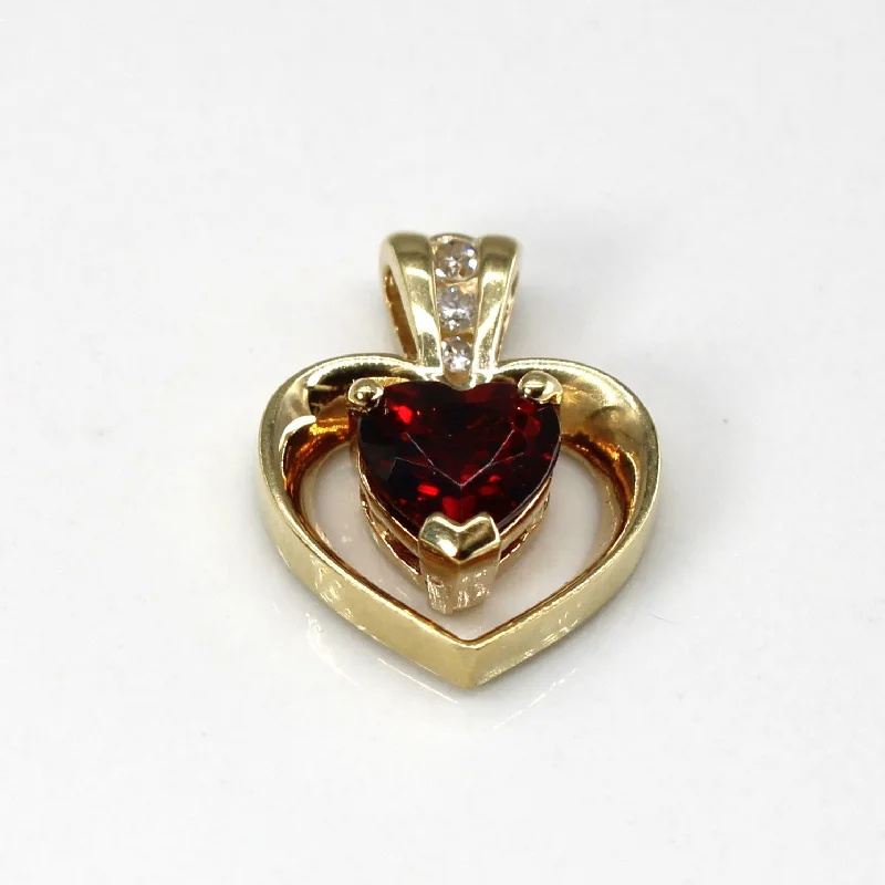adjustable toe ring silver Garnet & Diamond Heart Pendant | 0.95ct | 0.04ctw |