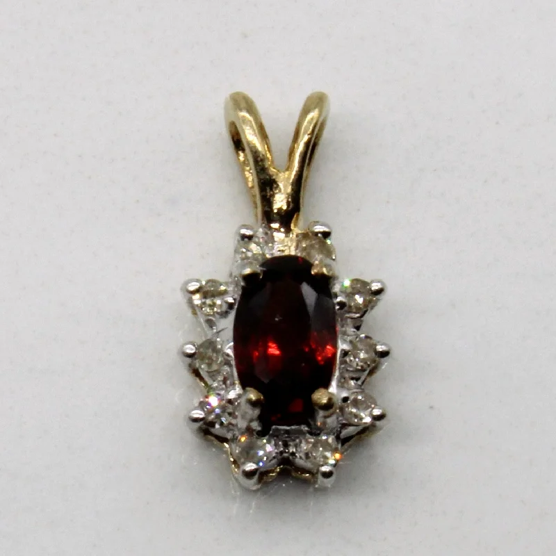 Garnet & Diamond Pendant | 0.27ct, 0.05ctw |