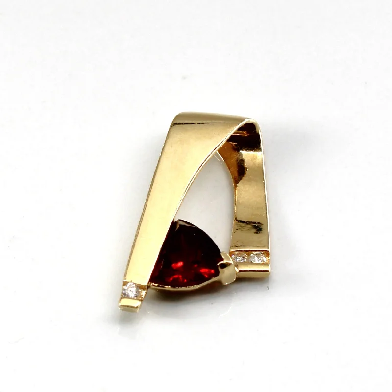 celestial moon and star necklace Garnet & Diamond Pendant | 1.25ct | 0.06ctw |