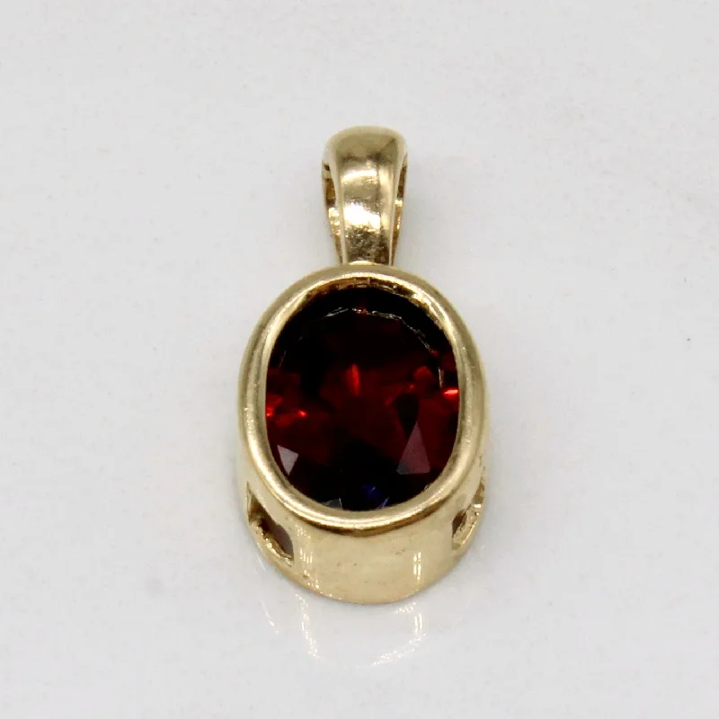 minimalist gold square earrings Garnet Pendant | 1.00ct |