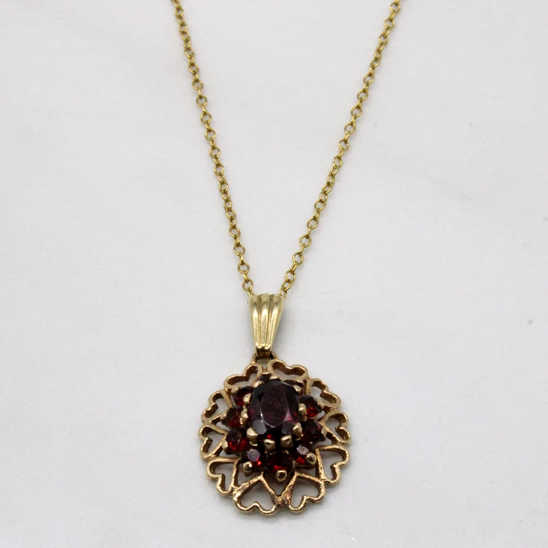 1979 Hallmarked Garnet Pendant & Necklace | 1.15ctw | 18" |