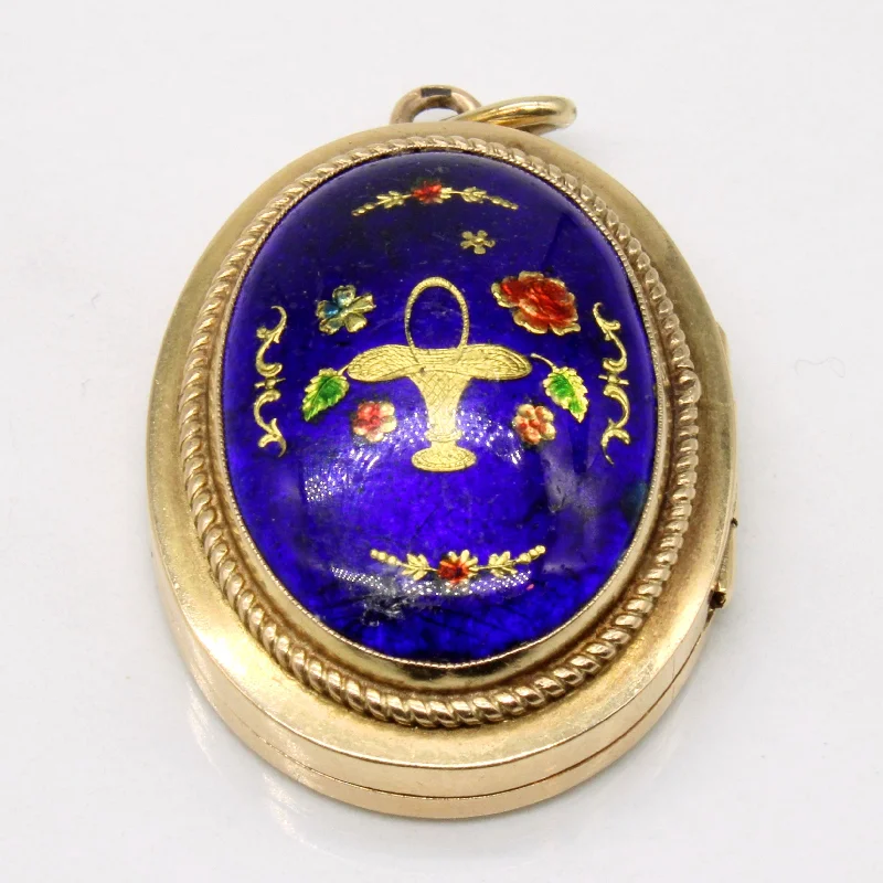 Hand Painted Enamel Locket