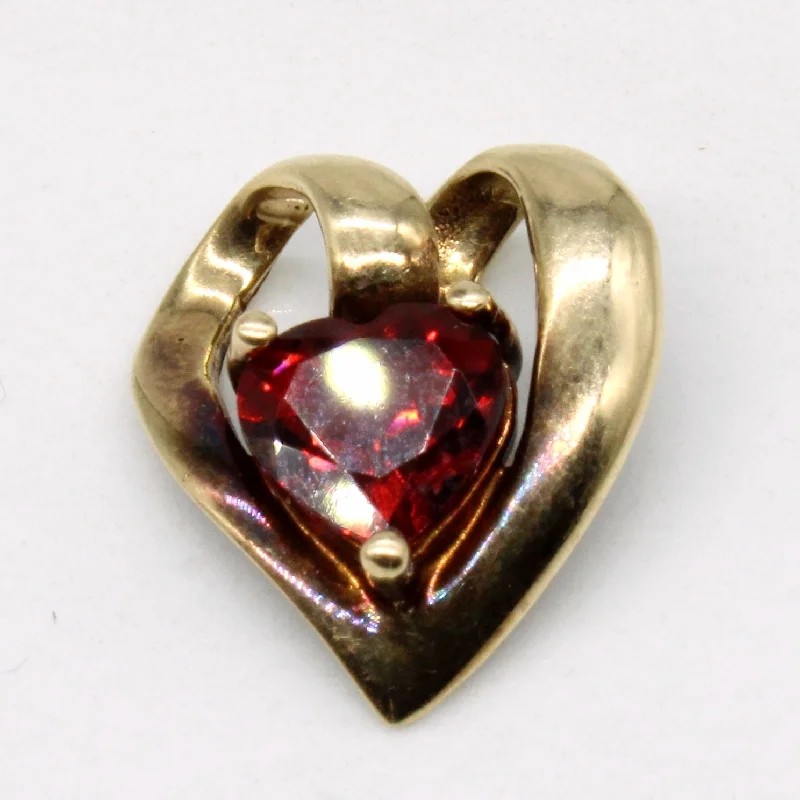 celestial star charm bracelet Heart Cut Garnet Pendant | 1.20ct |