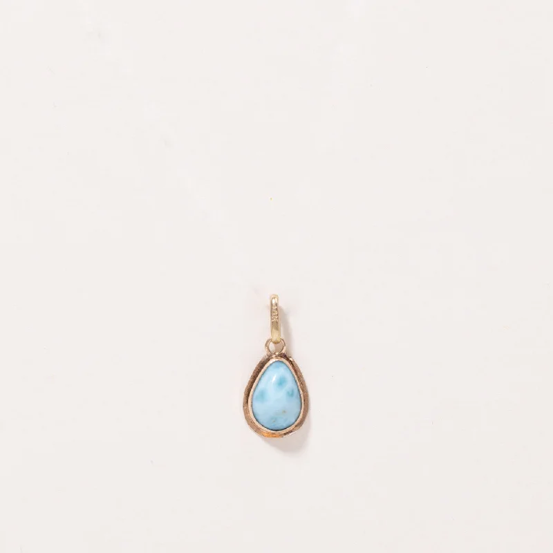 braided gold chain bracelet Larimar Pendant | 1.50ct |