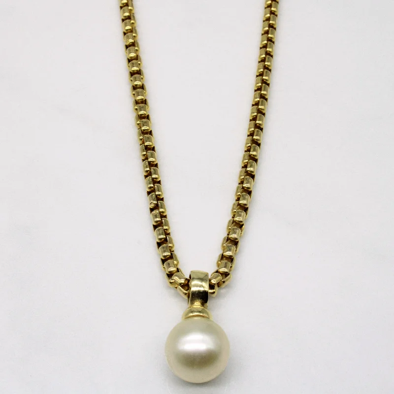 silver moon phase pendant Light Gold Cultured Pearl Pendant & Necklace | 16" |