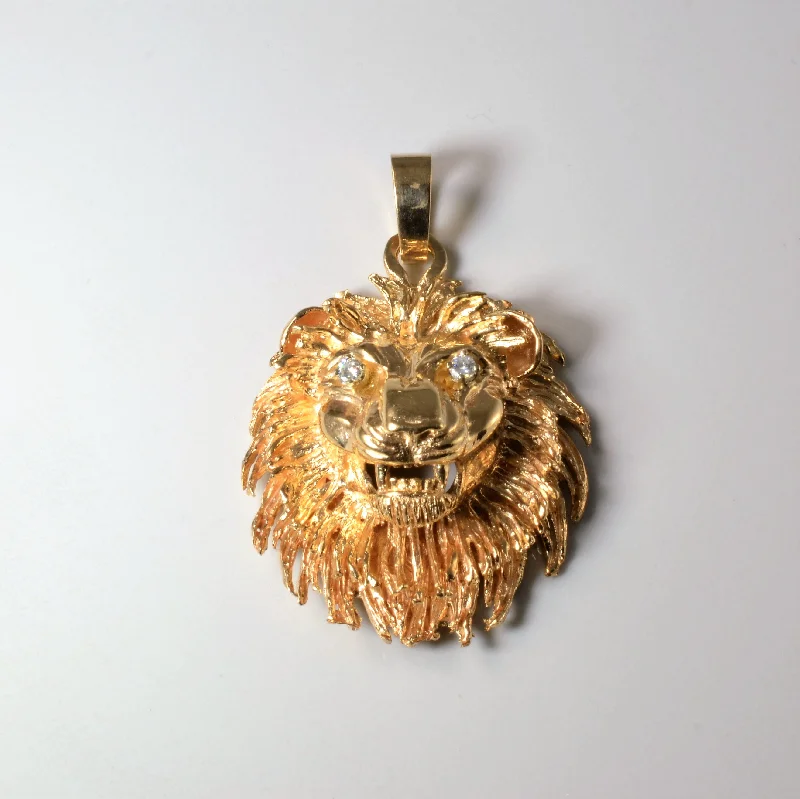 Diamond Eyed Lion Pendant | 0.15ctw |