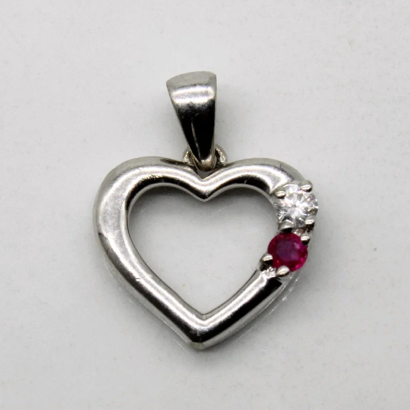 Michael Hill' Diamond & Ruby Heart Pendant | 0.03ct, 0.02ct |