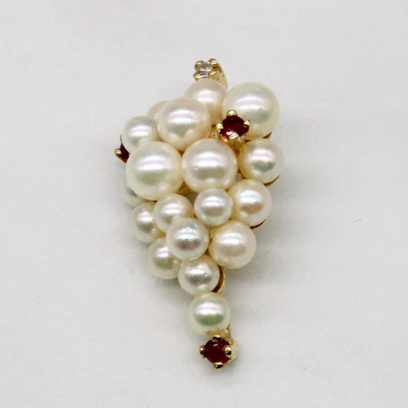 handcrafted sterling silver necklace Multi Gem Drop Pendant | 0.08ctw |