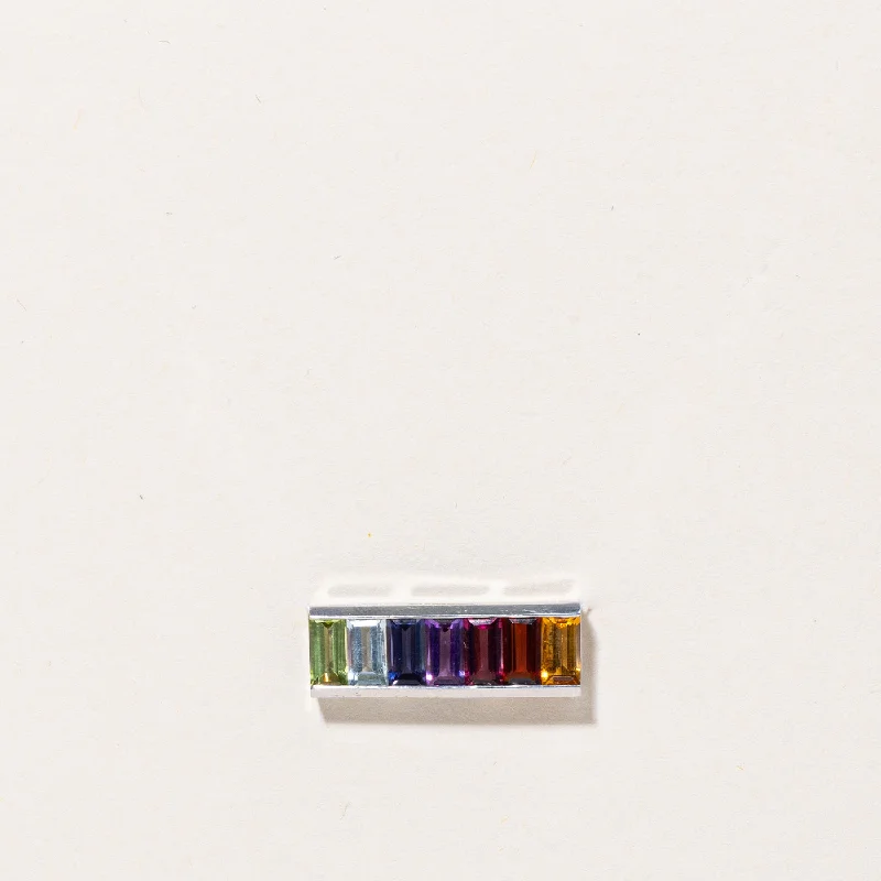 silver infinity knot ring Multi Gem Rainbow Pendant | 1.74ctw |