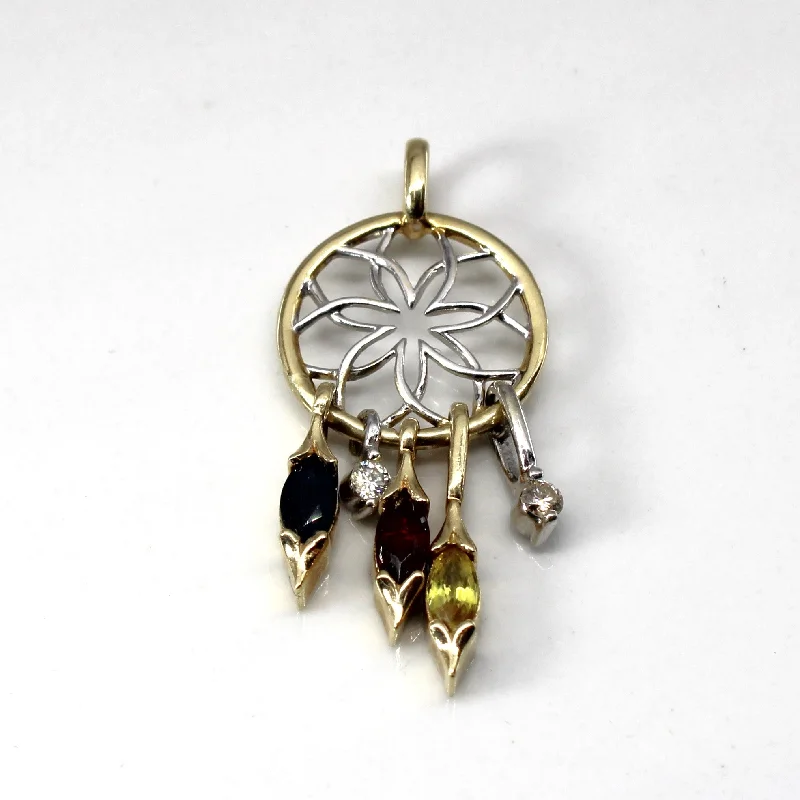 unique gemstone necklace handmade Multi Gemstone Dream Catcher Pendant | 0.36ctw | 0.06ctw | unique gemstone necklace handmade Multi Gemstone Dream Catcher Pendant | 0.36ctw | 0.06ctw |