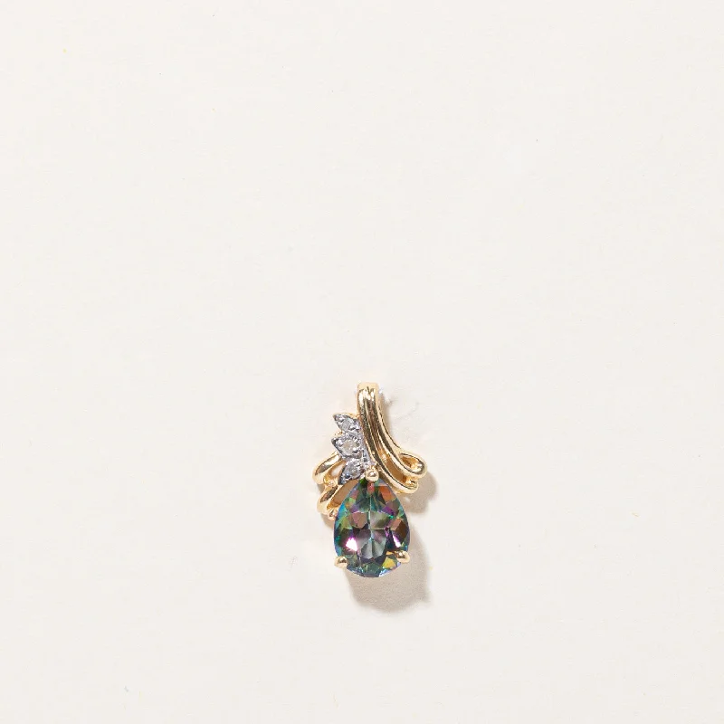 chunky chain necklace trendy Mystic Topaz & Diamond Pendant | 2.50ct, 0.03ctw |