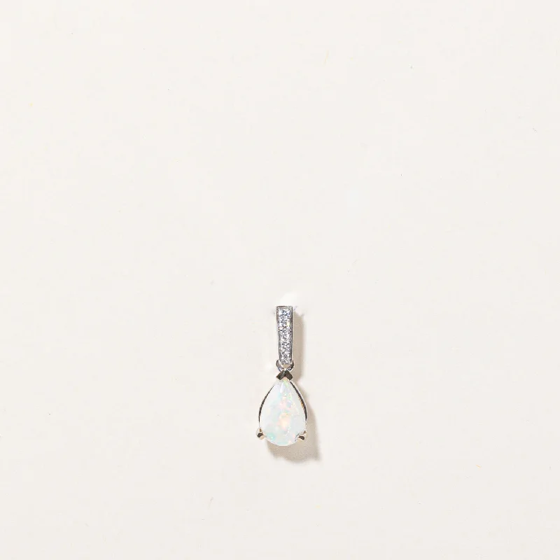 minimalist diamond stud earrings Opal & Diamond Pendant | 0.60ct, 0.04ctw |