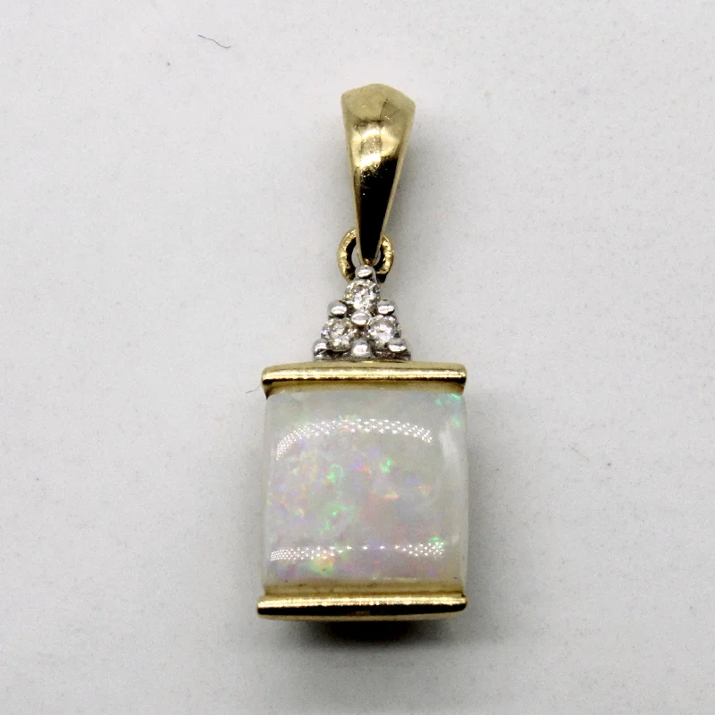 Opal and Diamond Pendant | 0.60ct, 0.03ctw |