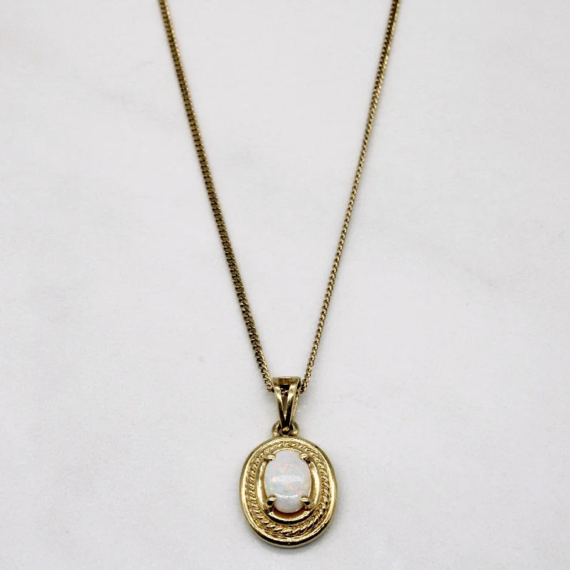 personalized zodiac birthstone necklace Opal Pendant & Necklace | 0.45ct | 18" |