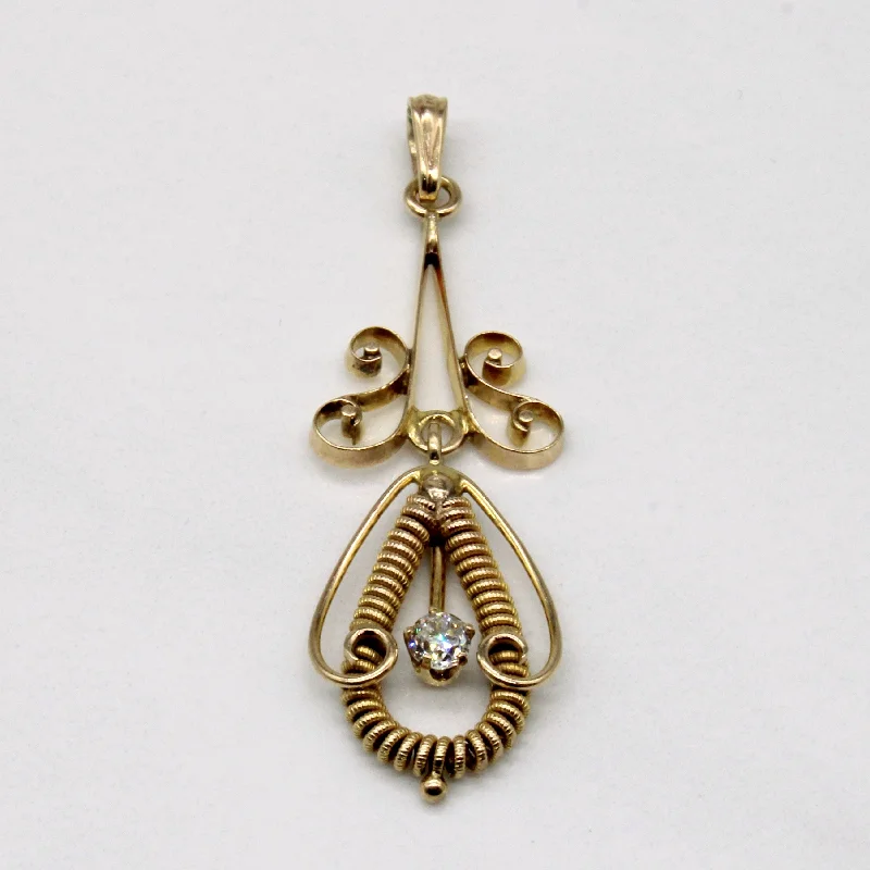 Ornate Diamond Drop Pendant | 0.09ct |