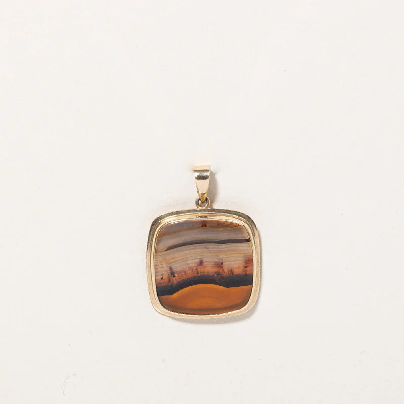 gemstone stacking rings colorful Palm Agate Slab Pendant | 5.70ct |
