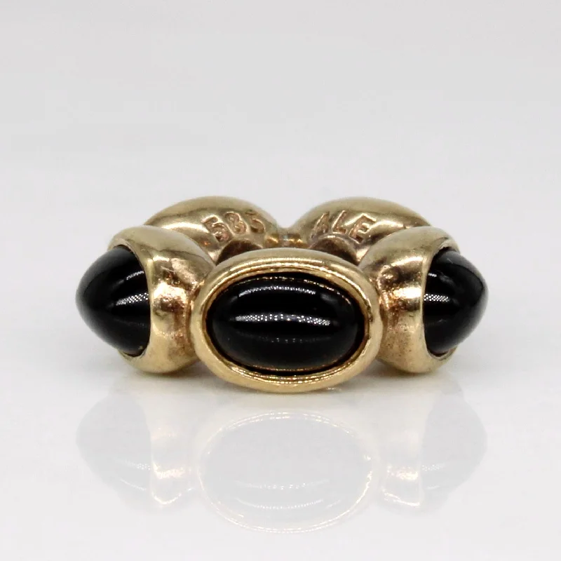 bold gothic vampire ring 'Pandora' Onyx Bead Charm | 1.25ctw |