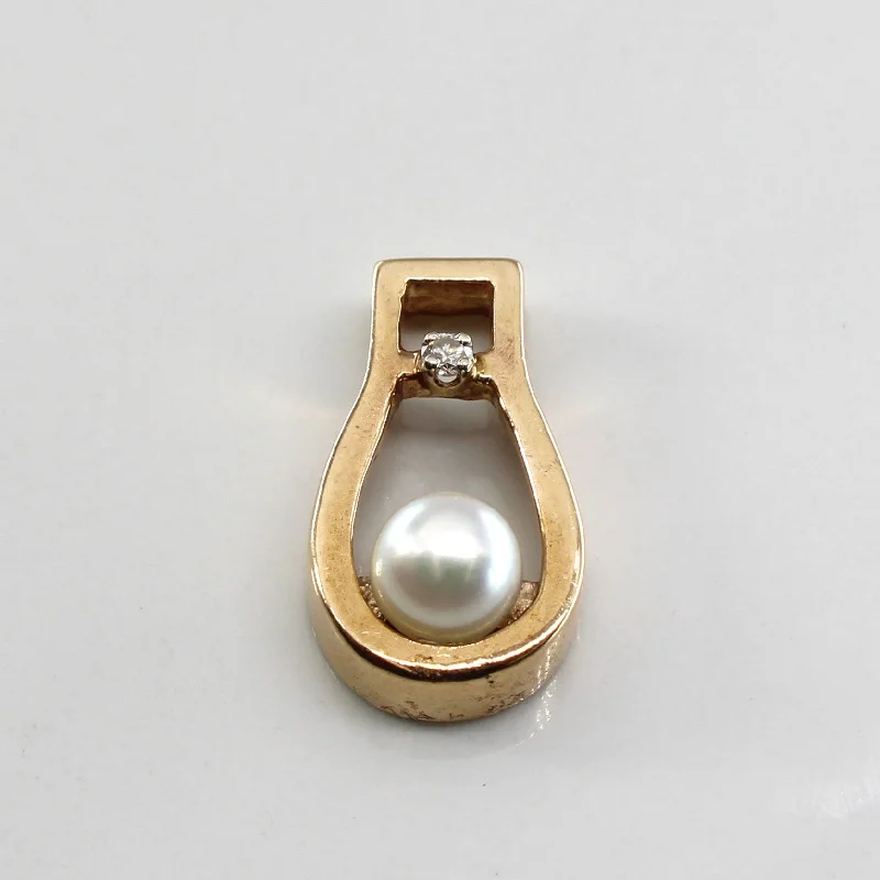 real citrine gemstone pendant Pearl & Diamond Pendant | 0.04ct |