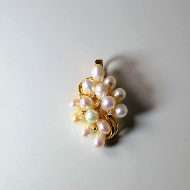 Pearl Cluster Pendant | 0.05ctw |