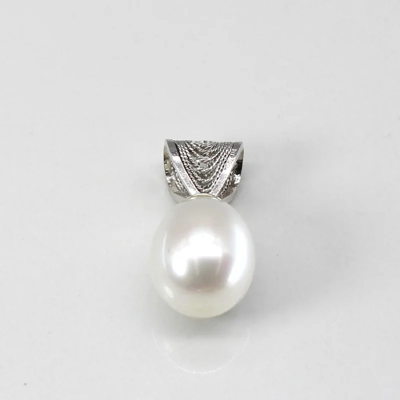 handmade wire-wrapped gemstone ring Pearl Drop Pendant