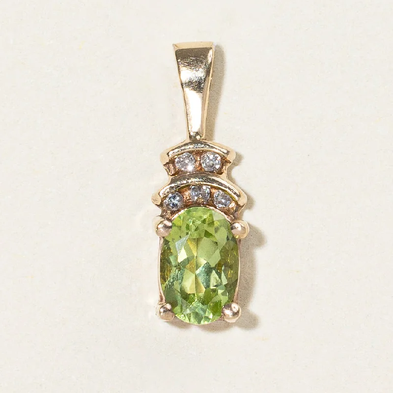 vintage rose gold engagement ring Peridot & Diamond Pendant | 0.50ct, 0.03ctw |