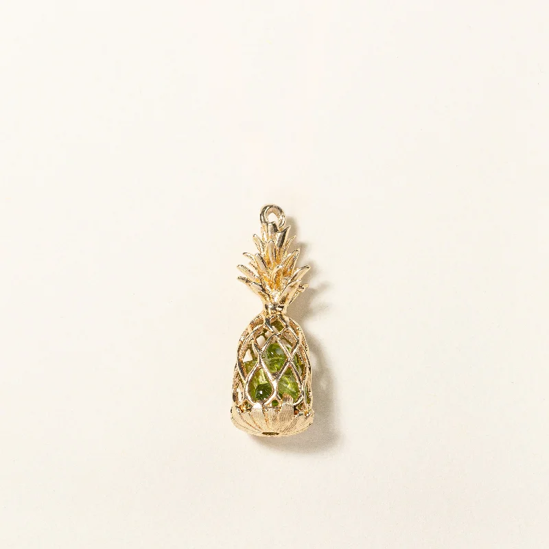 pearl and silver bracelet Peridot Pineapple Charm | 1.50ct |