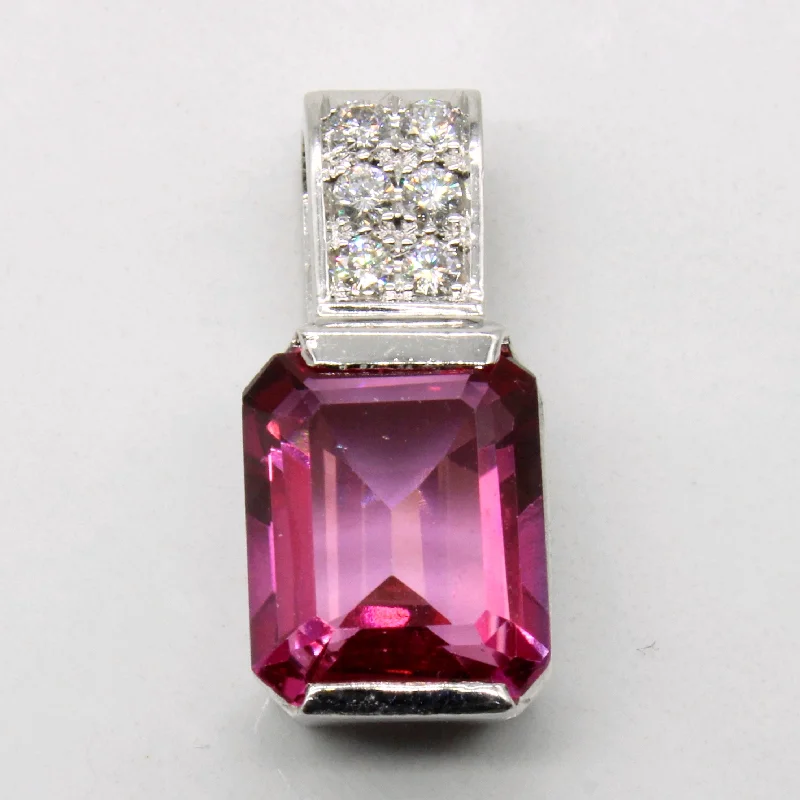 Pink Topaz & Diamond Pendant | 4.70ct, 0.15ctw |