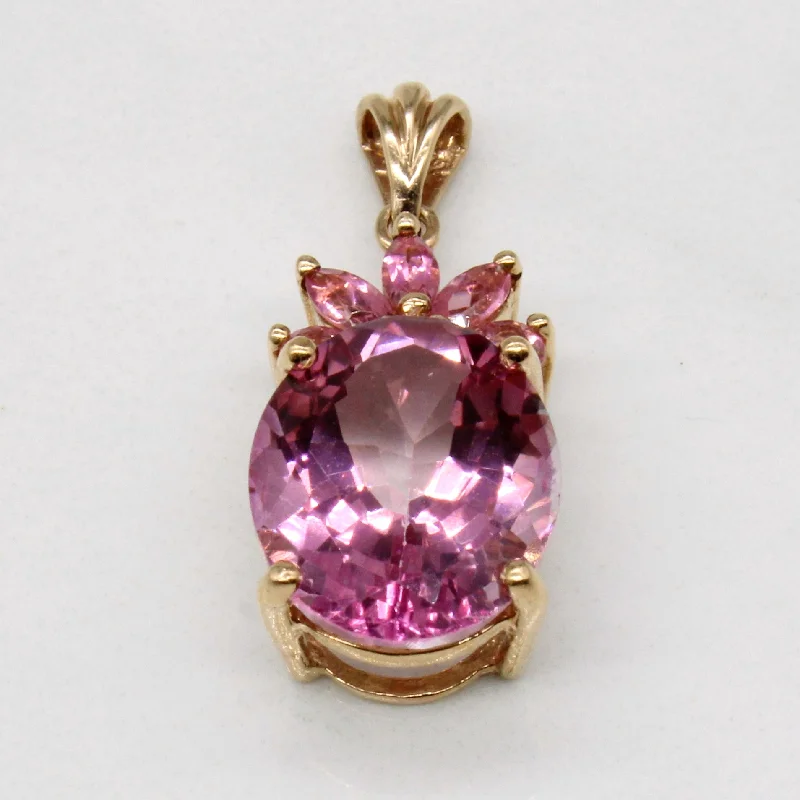 real zircon gemstone bracelet Pink Topaz Pendant | 5.60ctw |